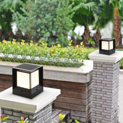 Riley Modern Simple Rectangle Metal Outdoor Floor Lamp