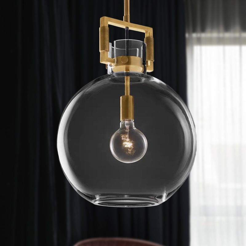 Cairns Glass Pendant Light, Brass Fixtures