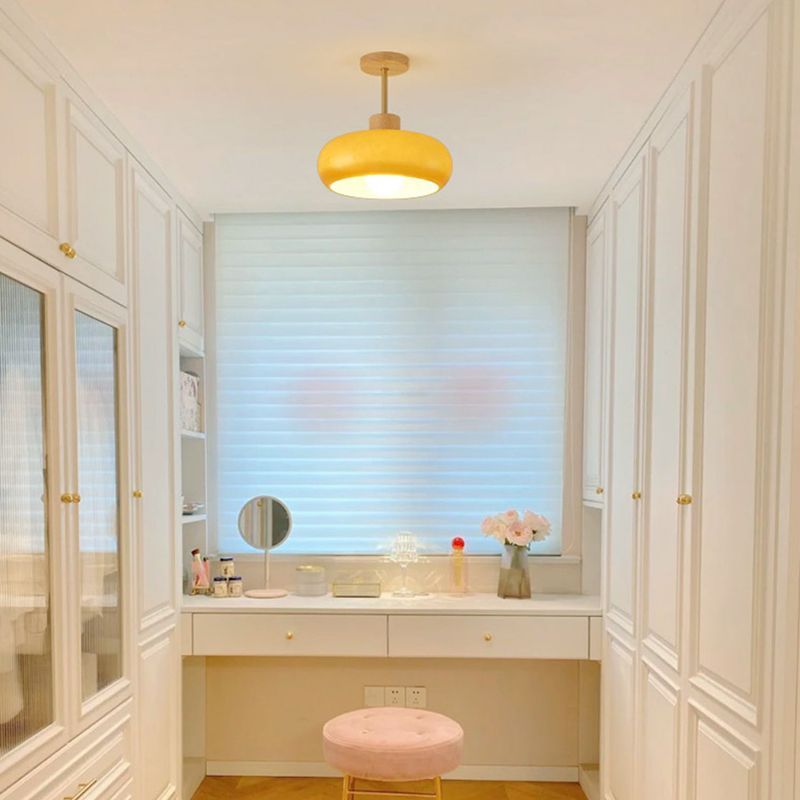 Yellow Hailie Flush Mount Ceiling Light in Dressing Room