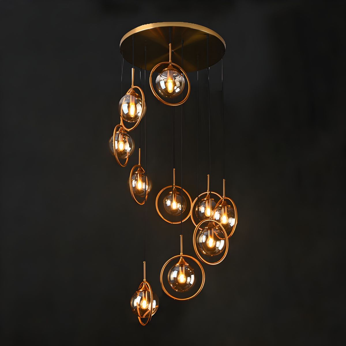 Modern Hailie Spiral Glass Chandelier Lighting