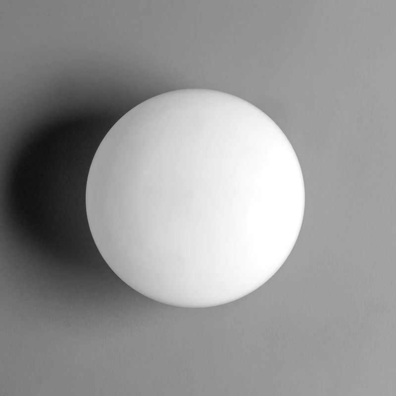 Valentina Modern Globe Wall Lamp, white glass shade, modern design