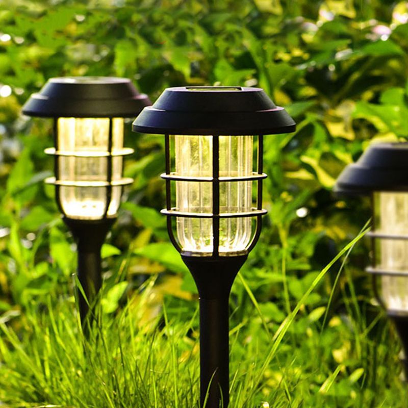 Pena outdoor solar bollard lights in garden