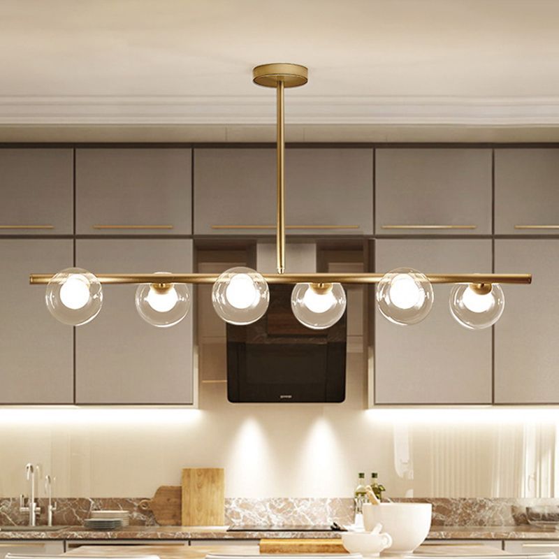 Valentina Nordic pendant light in kitchen, glass shades