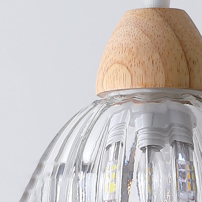 Lily Pleated Wall Lamp - Wood and Glass Detail
