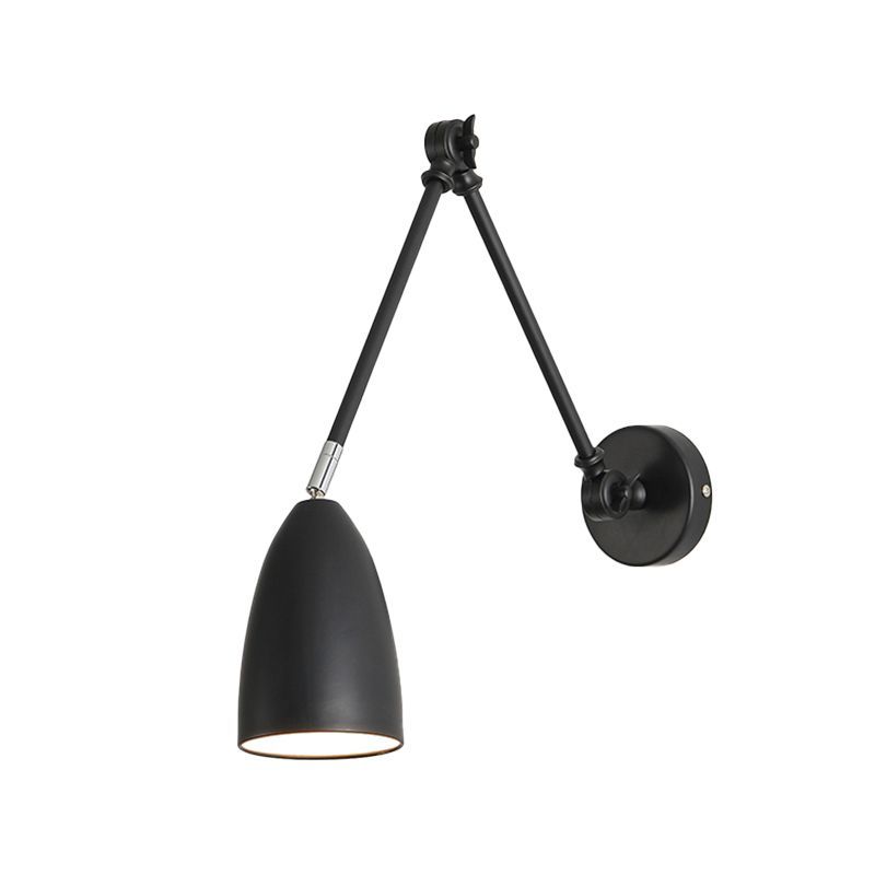 Black Brady adjustable wall lamp, minimalist bedroom lighting