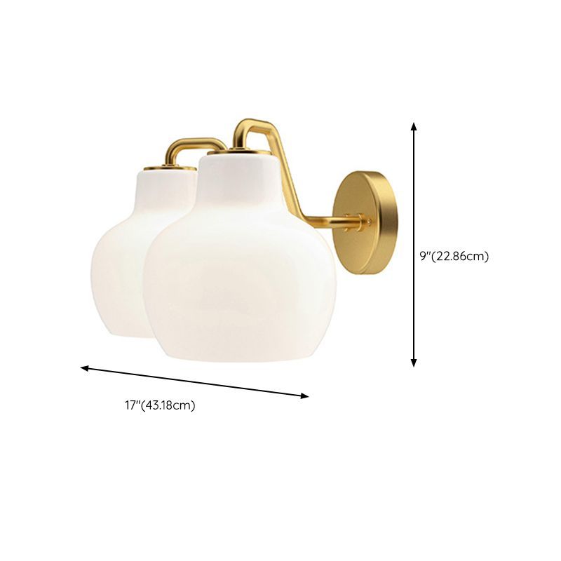 Hailie Vintage Dome Wall Lamp with Dimensions - 17" x 9"