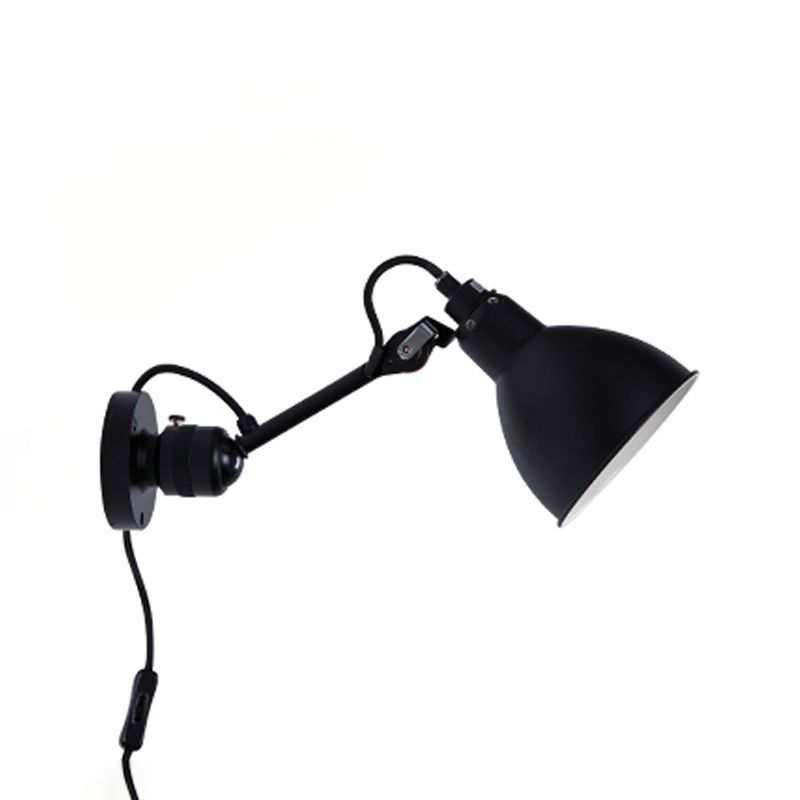 Brady black metal adjustable wall lamp.