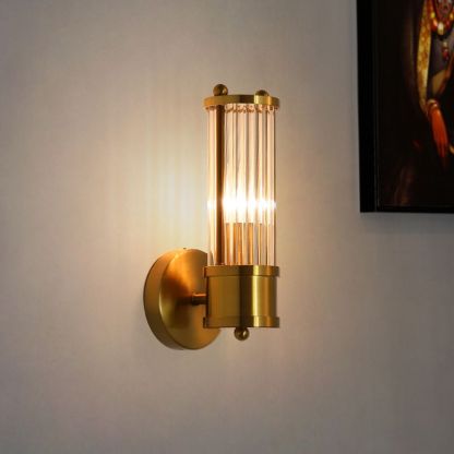 Leigh Glass & Metal Cylindrical Wall Light