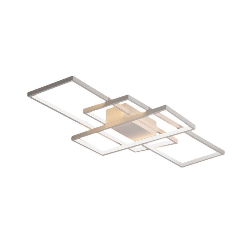 White Bouvet rectangular ceiling light. Modern home lighting.