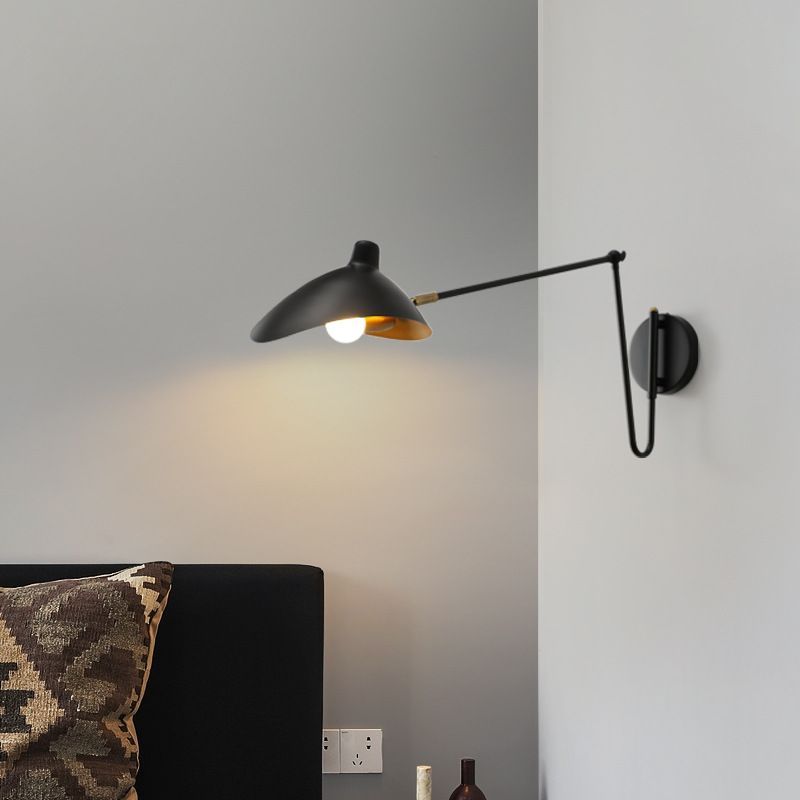 Black Brady Industrial Swing Arm Wall Lamp