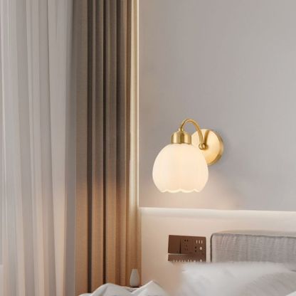Lily Nordic Flower Wall Lamp - Ivory Bedroom Lighting