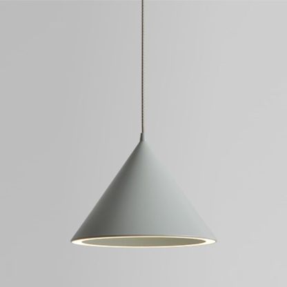 Gray Morandi pendant light for living room. Artistic lighting.