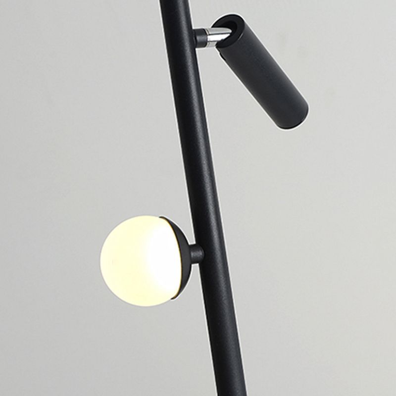 Cooley black floor lamp with sphere and cylinder lights