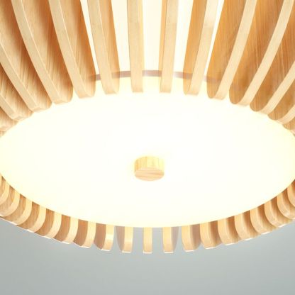 Ozawa LED ceiling light, wooden pumpkin style