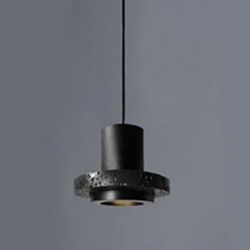 Lassola Zaid Black Lava Stone Pendant Light