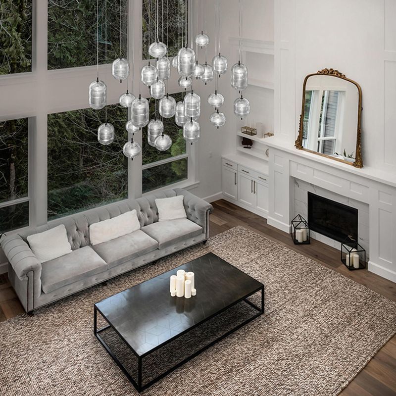 Modern living room with Hailie Designer Pendant Light