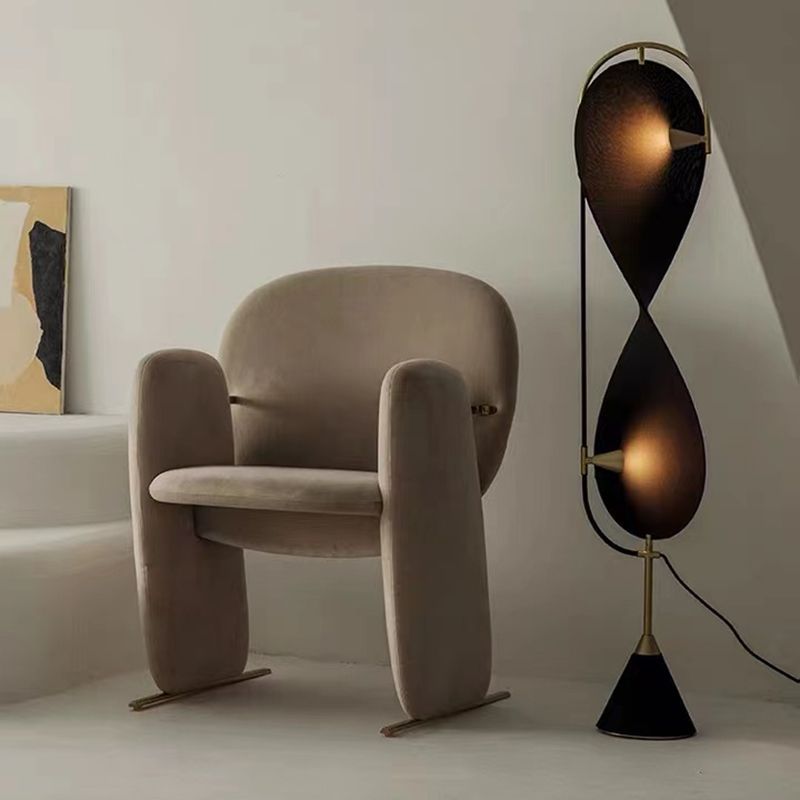 Modern floor lamp and stylish armchair, interior decor