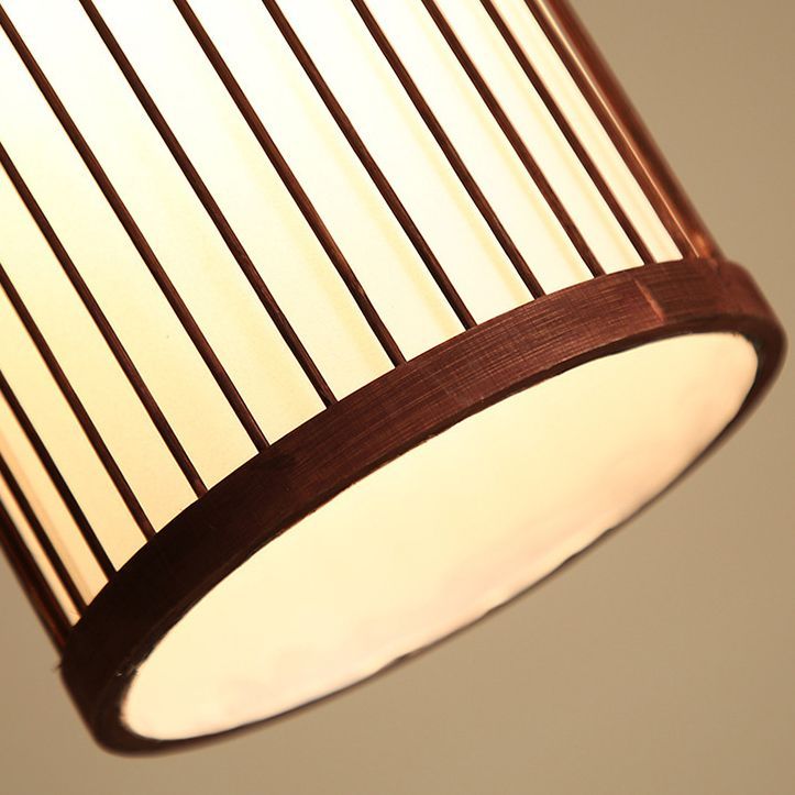Ozawa Weave Cylinder Pendant Light detail, bamboo and metal
