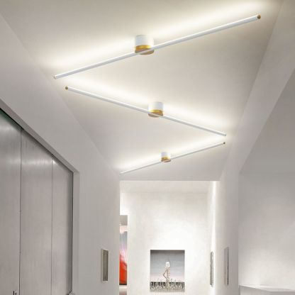 Modern edge linear ceiling light in hallway, Las Sola lighting