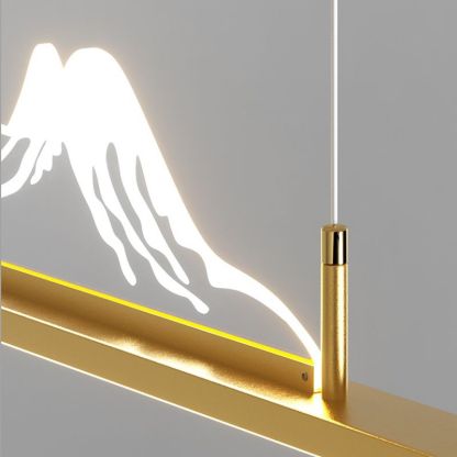 Mountain LED Pendant Light. Gold finish, Las Sola lighting.