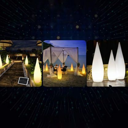 Pena Waterdrop Path Lights illuminating outdoor spaces