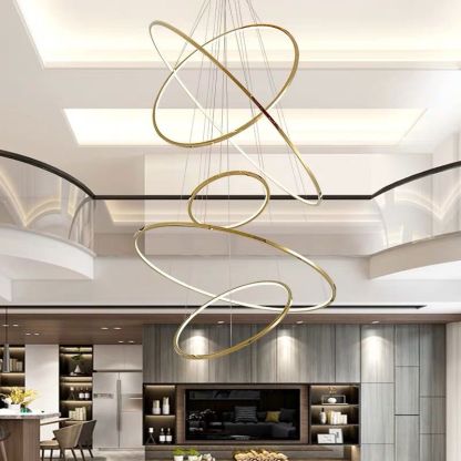 Arisha ring pendant light in modern living room.
