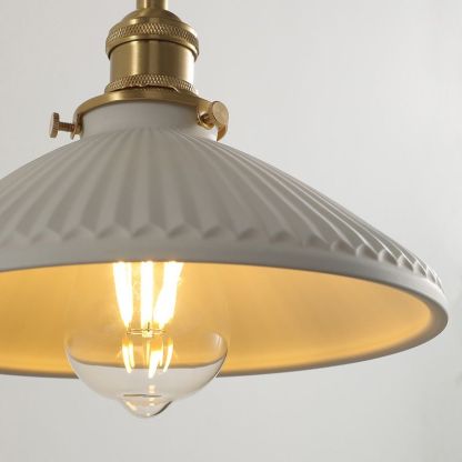 Ozawa Wall Lamp: Ceramic Shade, Brass Fitting, Study Room