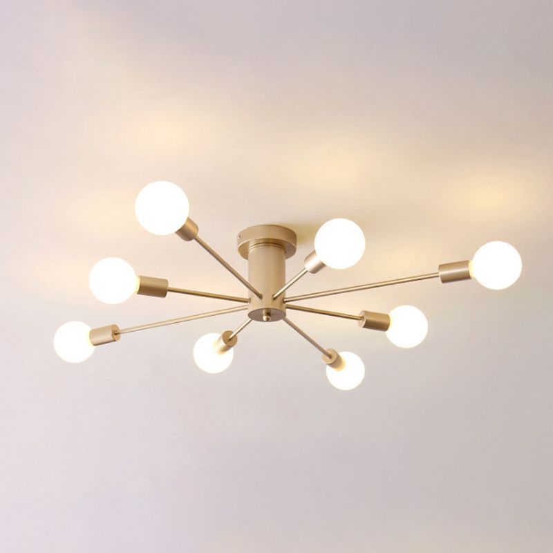 Valentina modern gold ceiling light fixture with multiple bulbs