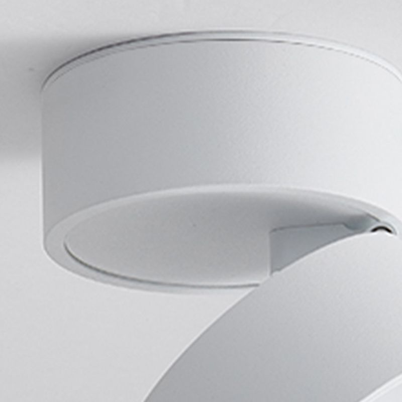 White Novak Flush Mount Ceiling Light - Close Up