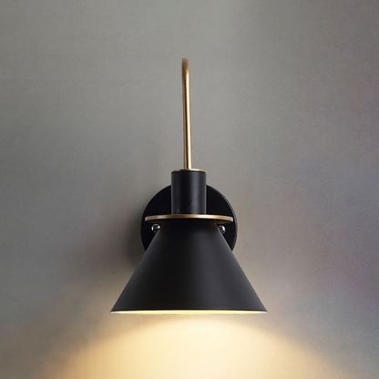 Black Morandi Horn Shape Metal Wall Lamp