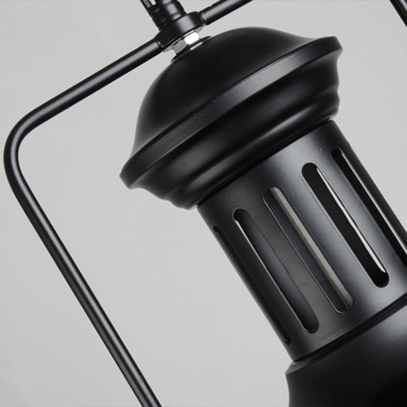Alessio black metal pendant light, vintage style.