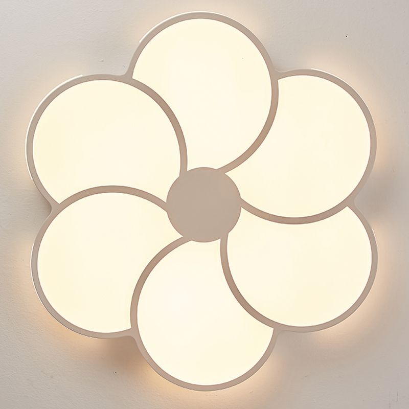 Hana modern flower ceiling light, white petal design