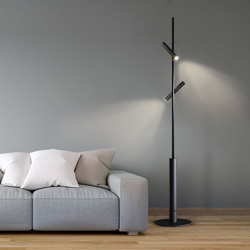 Freja Modern Floor Lamp illuminating living room