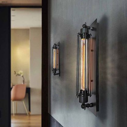 Metal Cylinder Wall Lamps - Alessio Vintage Lighting