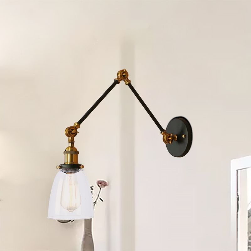Alessio Wall Lamp: Modern Adjustable Glass & Metal Wall Sconce