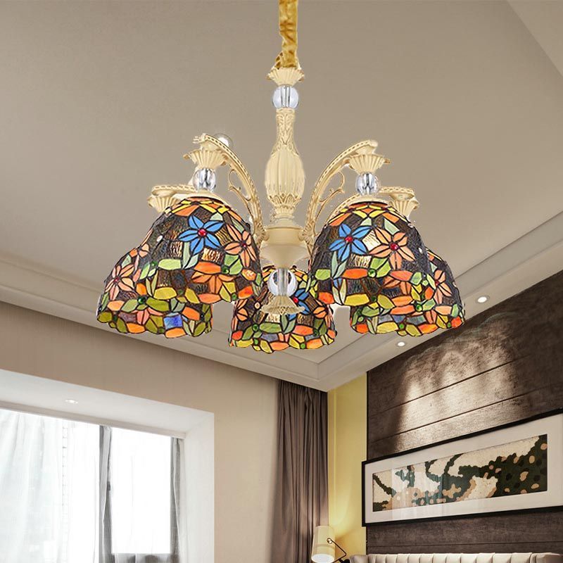 Eryn Flower Chandelier: Multicolor Dining Room Light