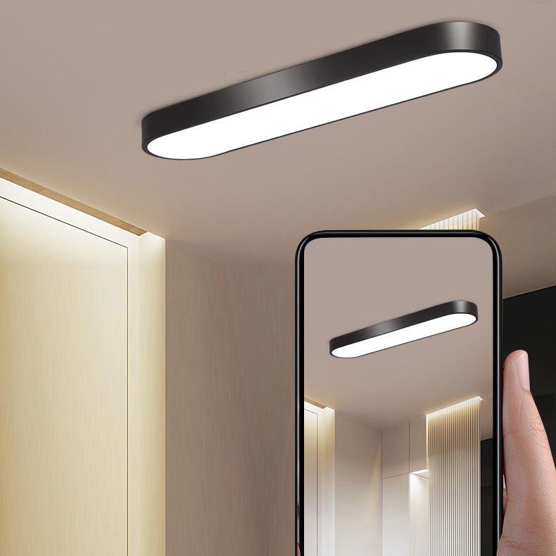 Quinn Oval Flush Mount LED Ceiling Light in a modern interior