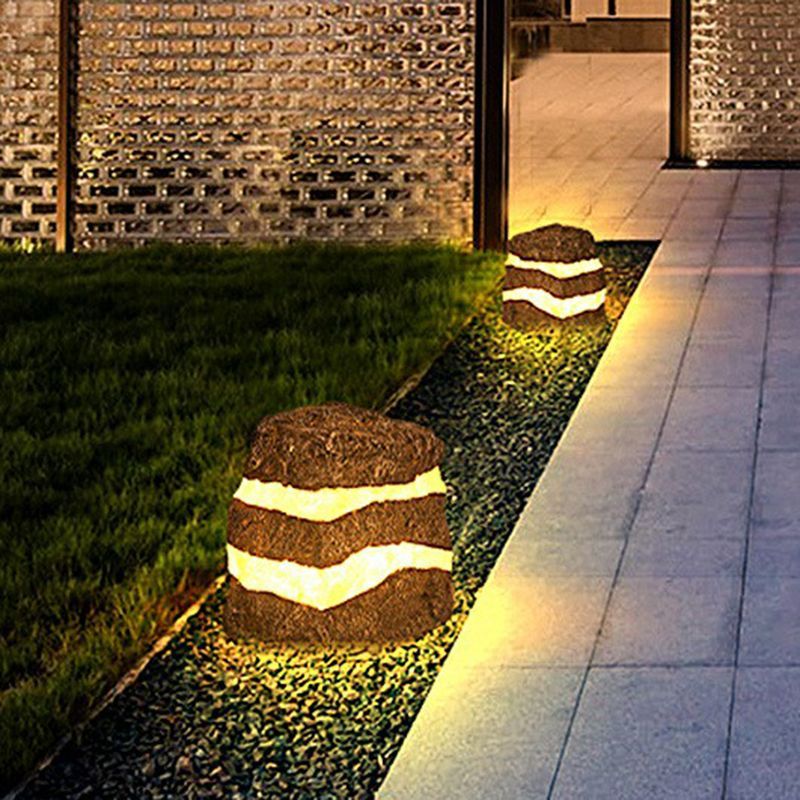 Pena Stone Outdoor Lights illuminating a pathway