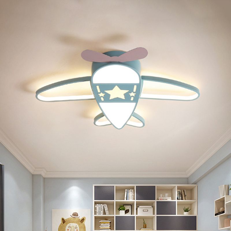 Airplane shaped ceiling light for kids room