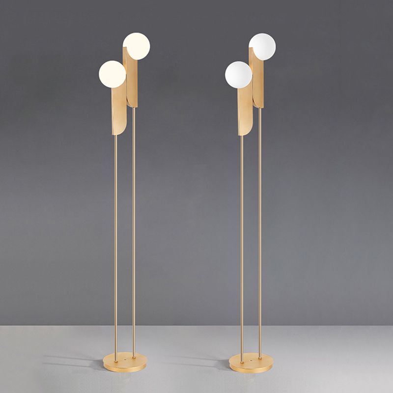Gold Salgado Floor Lamps, double head lighting