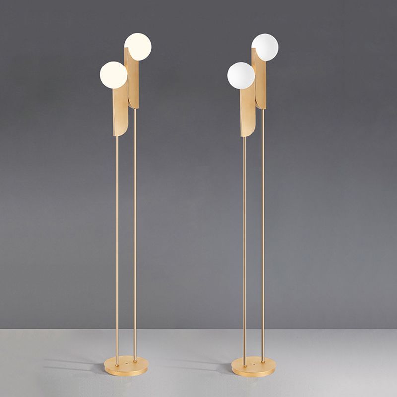 Gold Salgado Floor Lamps, double head lighting
