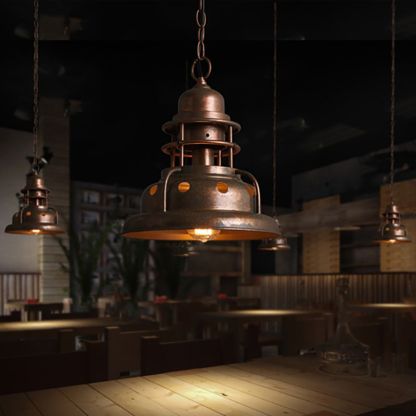 Alessio Brass Industrial Pendant Light - Vintage Style Lighting