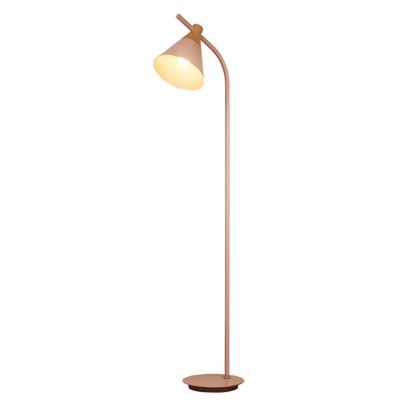 Pink Morandi floor lamp. Modern metal lighting.