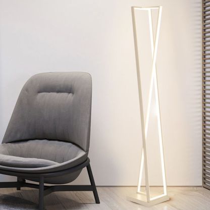 Edge Linear Triangle Floor Lamp in bedroom setting