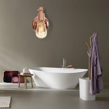Alessio Wall Lamp in bathroom, Copper modern lighting