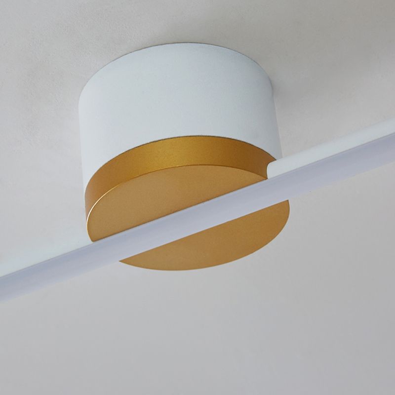 Edge linear ceiling light, gold accent. Las Sola flush mount lighting.