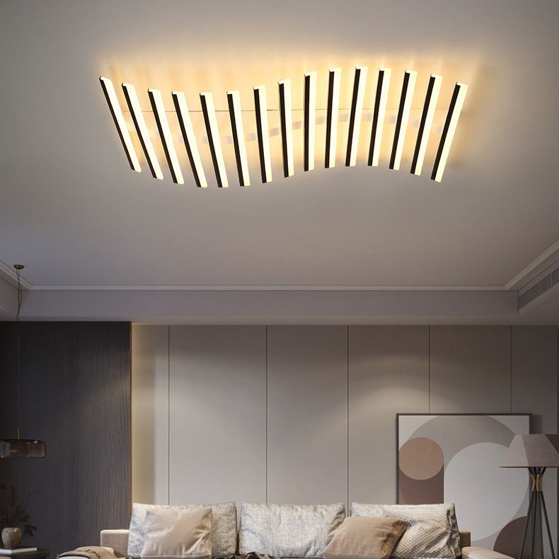 Quinn modern ceiling light illuminating living room