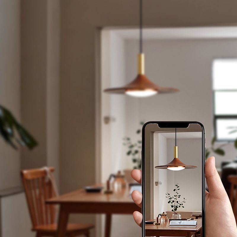 Carins Wooden Pendant Light captured on a smartphone.