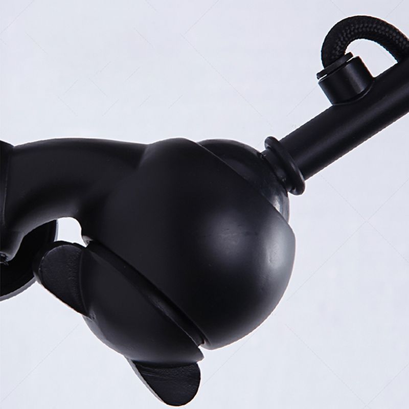 Close-up: Brady black adjustable metal wall lamp joint.