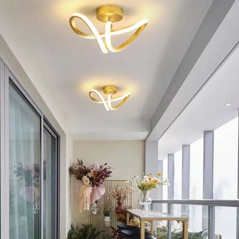 Modern gold flush mount ceiling light - Lacey style